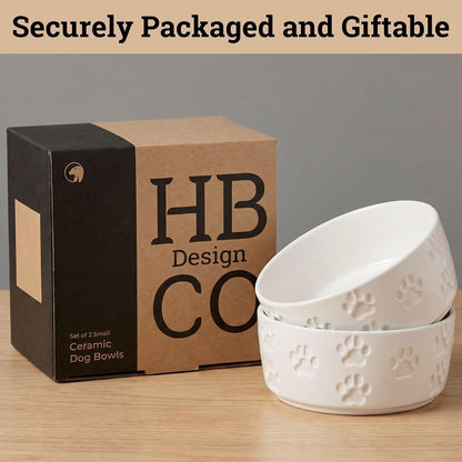 Ceramic Dog Bowl Set of 2 with Anti-Skid Base, 5.5"W X 2"H, 2 Cup Capacity | Thick Ceramic, Dishwasher Safe, Anti-Skid Rubber Base, 2 Cups per Bowl, Ceramic Food and Water Bowls Set of 2 for Small Dogs9
