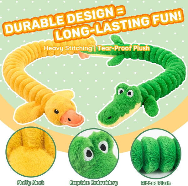 LECHONG 2-Pack 40” Extra-Long Squeaky Dog Toys for Large Dogs, Soft Chew Plush Stuffed Animal Dogs Toy, Interactive Tug-Of-War Dog Toys for All Dogs to Keep Them Busy5