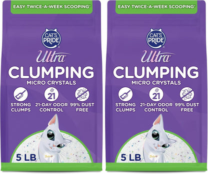 Ultra Clumping Micro Crystals Cat Litter - Dust Free, Soft on Paws, Fragrance Free - 5 Lbs.10