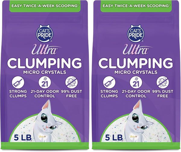 Ultra Clumping Micro Crystals Cat Litter - Dust Free, Soft on Paws, Fragrance Free - 5 Lbs.10
