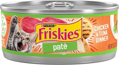 Purina Friskies Wet Cat Food Pate, Chicken and Tuna Dinner - (Pack of 24) 5.5 Oz. Cans1