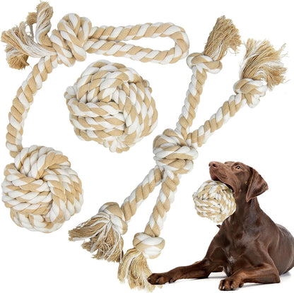 Twoear Dog Rope Toy 4 Pack - Puppy Teething Toys for Small Breed | Indestructible Dog Chew Toys for Aggressive Chewers - Cotton Tug of War Dog Toys for Boredom, Teeth Clean9