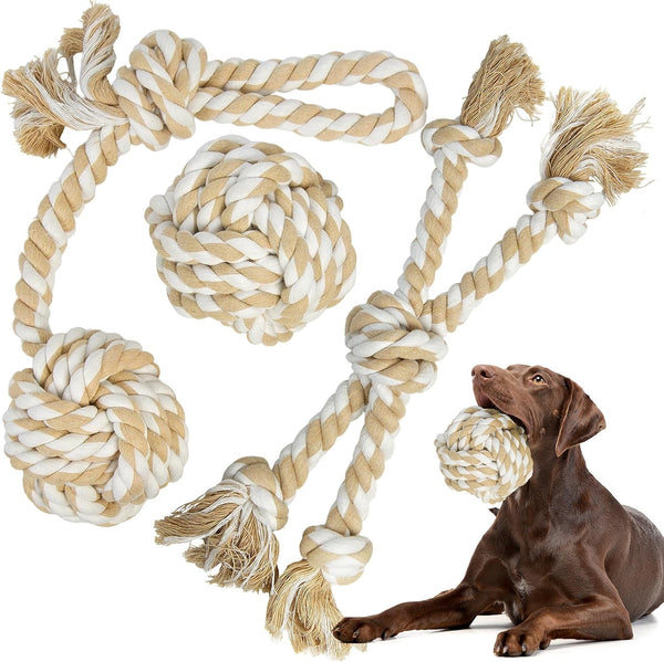 Twoear Dog Rope Toy 4 Pack - Puppy Teething Toys for Small Breed | Indestructible Dog Chew Toys for Aggressive Chewers - Cotton Tug of War Dog Toys for Boredom, Teeth Clean9