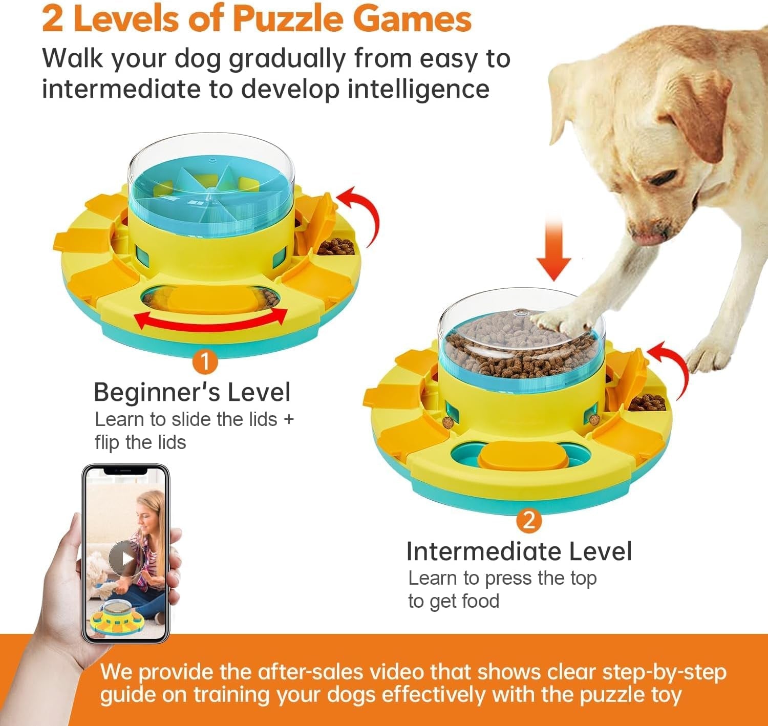 potaroma-dog-puzzle-toy-2-levels-slow-feeder-pup-food-treat-feeding-dispenser-for-iq-training-and-entertainment-for-all-breeds-4-2-inch-height-pup-iq-training-and-entertainment-for-all-breeds-4-2-inch-height