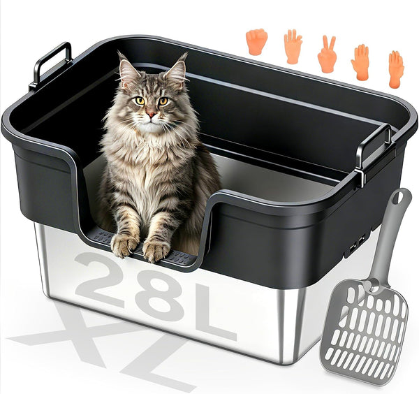 Litter Box,Extra Large Cat Litter Box, Enclosed Design Prevents Scatter, 30° Angled Filter Plate, Leak-Proof, Includes Cat Litter Mat & Metal Scoop1