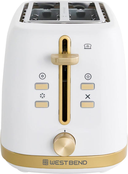 Timeless 2-Slice Toaster with 7 Browning Levels, Bagel/Waffle/Defrost Settings, High-Lift Lever, Anti-Jam, Easy-Clean Crumb Tray, 2-Slice, White/Gold7