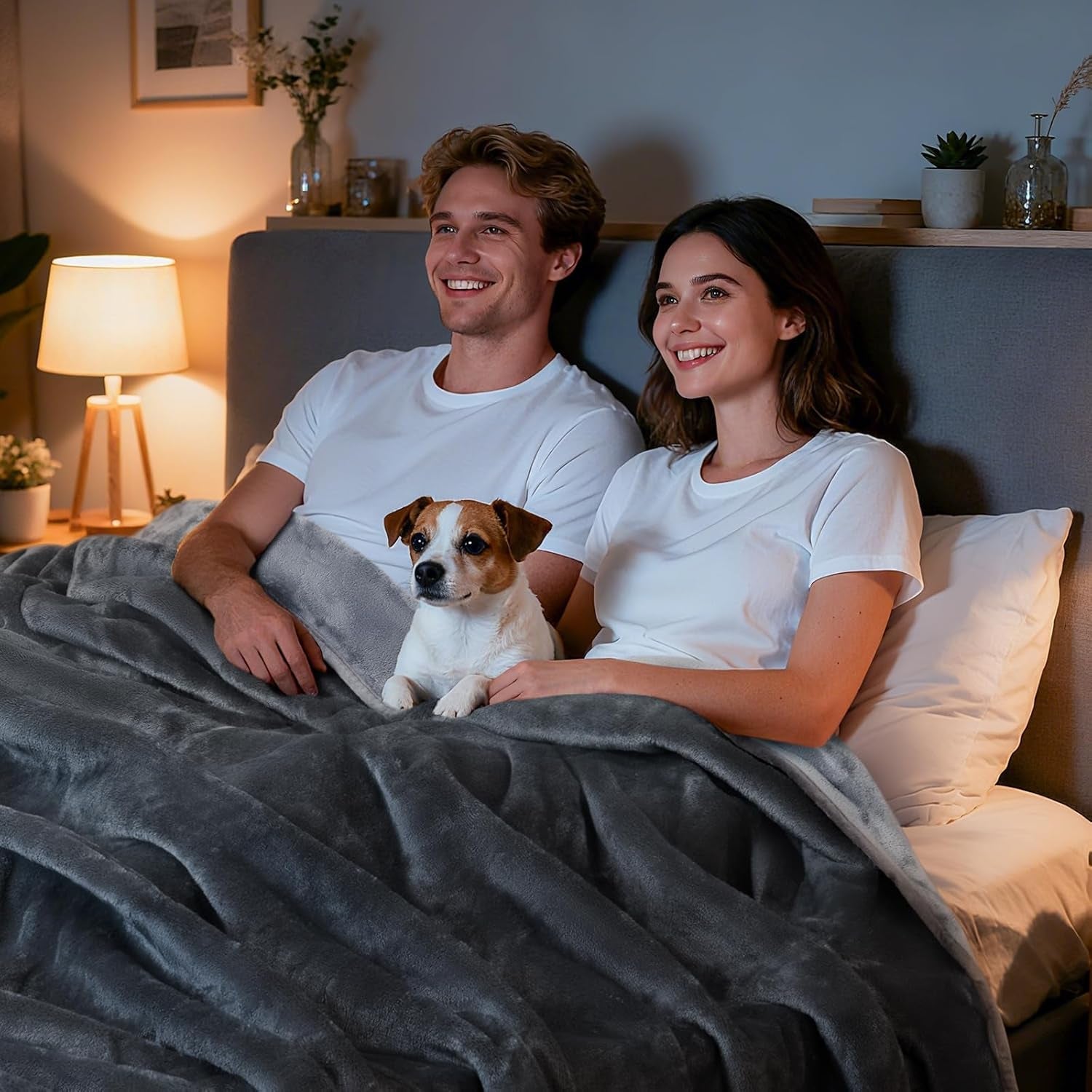 loobani-waterproof-blanket-for-bed-soft-flannel-twin-bed-blanket-60-x-80-dog-pet-blankets-for-large-dogs-reversible-spill-proof-throw-for-couch-cover-movie-time-camping-travel-noise-free-grey