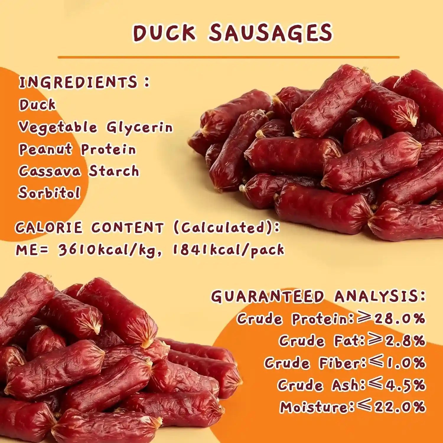 jungle-calling-66-count-soft-duck-sausage-treats-for-small-medium-dogs-slow-roasted-chewy-duck-jerky-low-fat-bite-sized-training-treats-soft-treats-for-senior-dogs-easy-to-chew-digest-18-oz