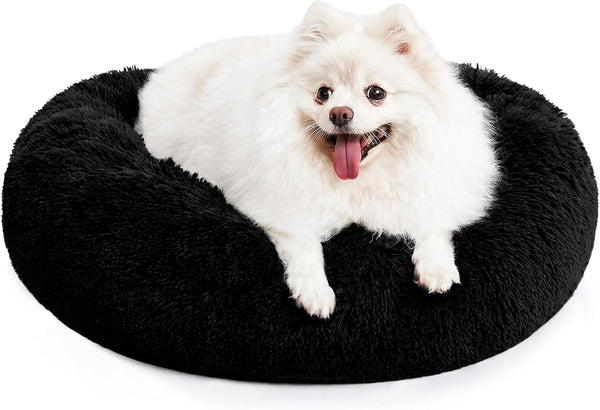 MIXJOY Orthopedic Dog Bed Comfortable Donut Cuddler round Pet Beds Ultra Soft Washable Dog and Cat Cushion (20''/23''/30'') (23'', Brown)10
