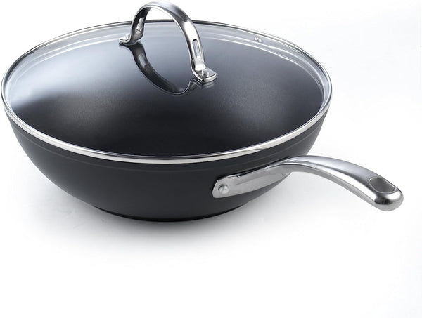 Classic 11-Inch Hard Anodized Nonstick Wok Stir Fry Pan | 3-Qt Deep Frying Pan with Vented Glass Lid, Stay-Cool Handle, Flat Bottom Wok Fits Most Stovetops, Not Induction7