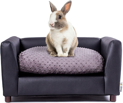 Keet Fluffy Deluxe Pet Bed, Sofa Charcoal, Small1