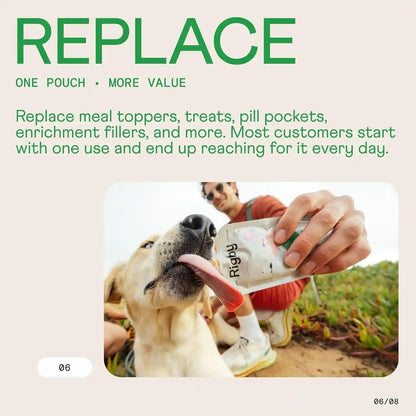 Rigby Organic Grass-Fed Beef Dog Treat Squeeze Pouches — One Pouch Every Day for Meal Topping, Training, Pill Pockets, Lick Mats & Enrichment — Low-Calorie Real Food for Muscle & Recovery Support5