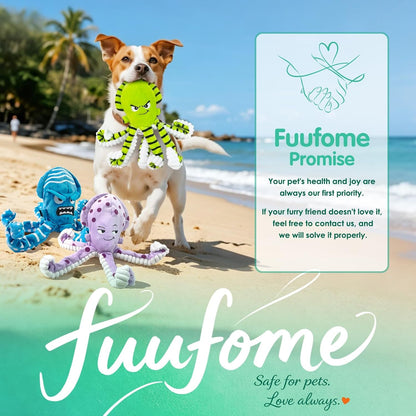 Fuufome Octopus Dog Toys with No Stuffing for Small, Medium & Large, 3 Pack | Tough Plush Squeaky Interactive Fetch Toys, Puppy Teething Chew Toys to Relieve Boredom, Perfect for Cuddling & Playtime7