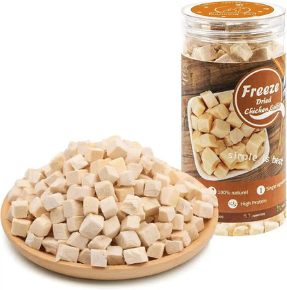 Dancing Tail Freeze Dried Raw Cat and Dog Treats, Healthy Limited Ingredient Chicken Cube Weight Control Traing Treats for Small Dogs Cats 5 Ounce10