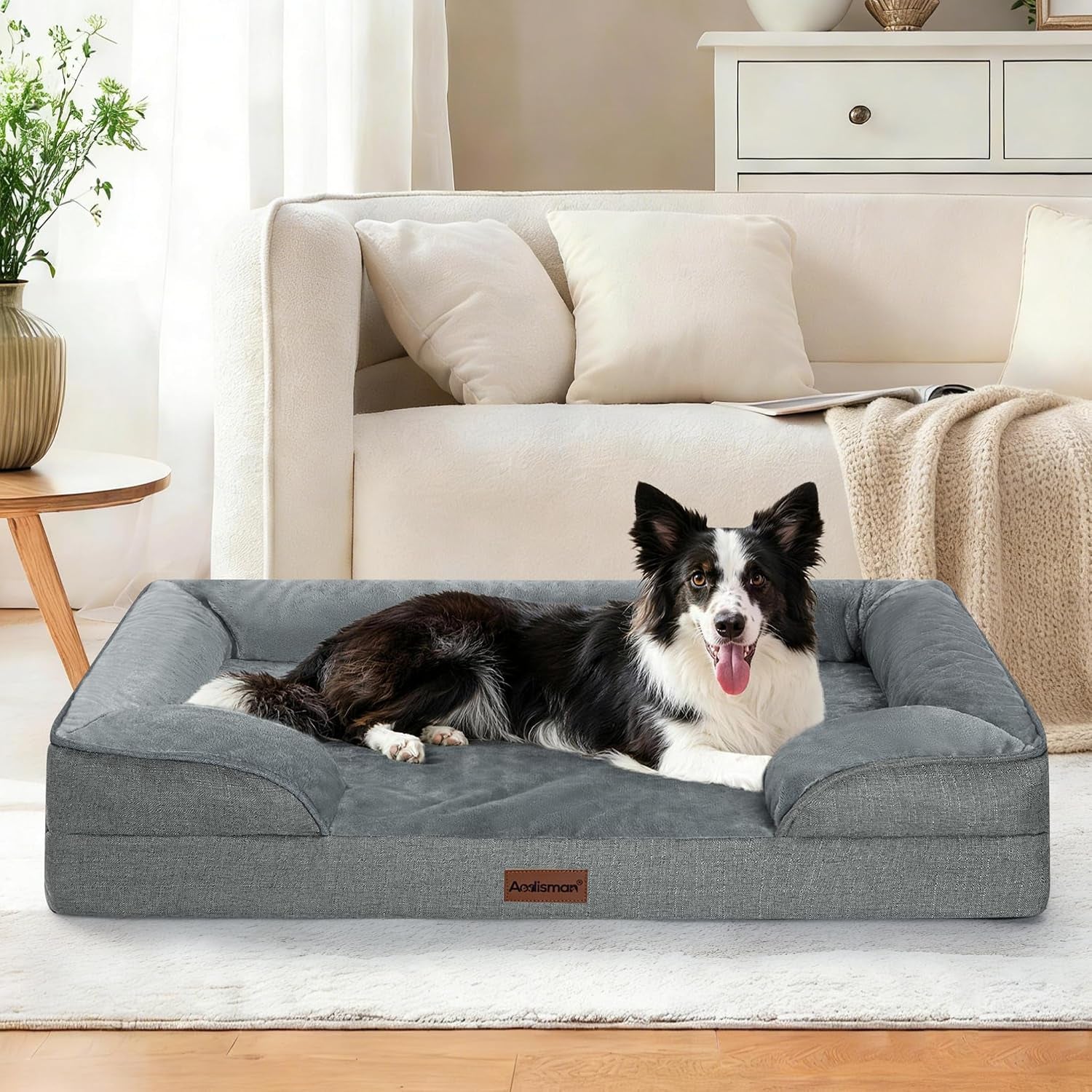 dog-bed-for-extra-large-dogs-44-inch-orthopedic-xl-waterproof-pet-beds-aodisman-big-size-pet-bed-with-sides-comfort-thick-egg-crate-foam-dog-crate-pad-couch-bed-washable-cover-non-slip-bottom