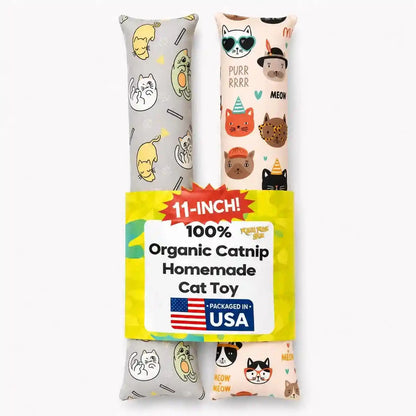 Kitty Kick Stix Set of 2 (11") - Durable Kicker Cat Toy - Catnip Kicker for Cats & Kittens - Interactive Toys for Cats - Cat Kick Stick - 100% Potent Organic Catnip for Indoor Cats3