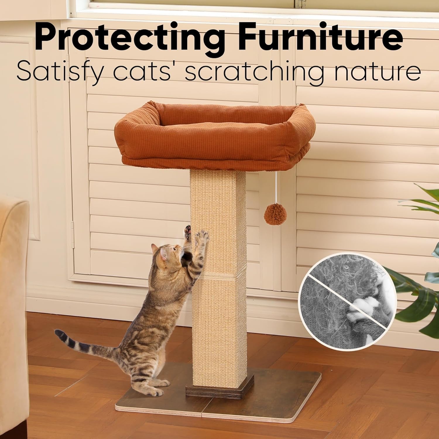 fukumaru-retro-style-cat-scratching-post-with-perch-for-indoor-adult-cats-28-7-elevated-tall-cat-bed-solid-wood-large-cat-scratcher-tower-with-bed-aesthetic-cat-tree-furniture-with-natural-sisal