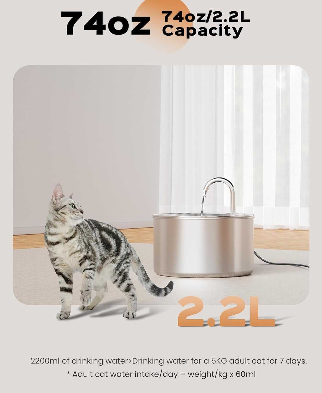 cat-water-fountain-stainless-steel-6-filters-3-sponges-pet-water-fountain-24-7-keep-the-water-fresh-74oz-capacity-ultra-quiet-no-sputter-compact-easy-to-clean