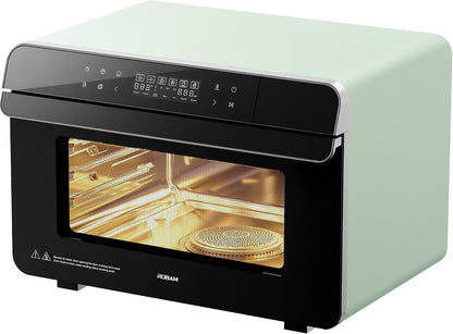 Toaster Air Fryer Combi Oven, Countertop Steam Oven 14-In-1 with Convection Steam Roast & Bake, Multi-Stage Cooking, Self-Clean, 7 Modes, 30 Built-In Recipes, for Kitchen Pizza Baking (Green)1