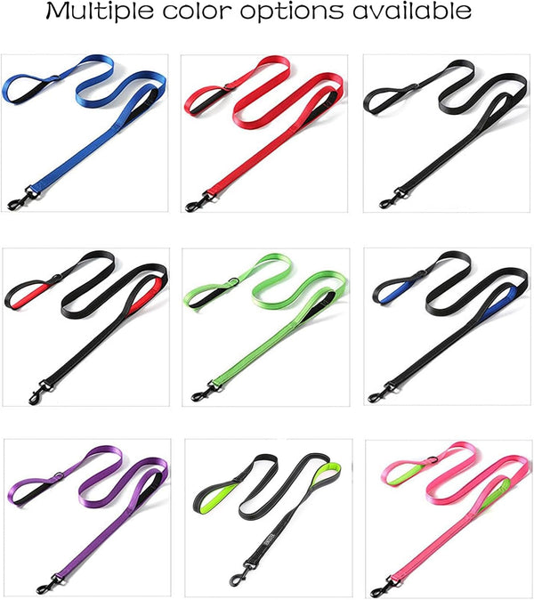 Heavy Duty Dog Leash - 2 Handles by Padded Traffic Handle for Extra Control, 6Foot Long - Perfect for Medium to Large Dogs (6 Ft, Black)7