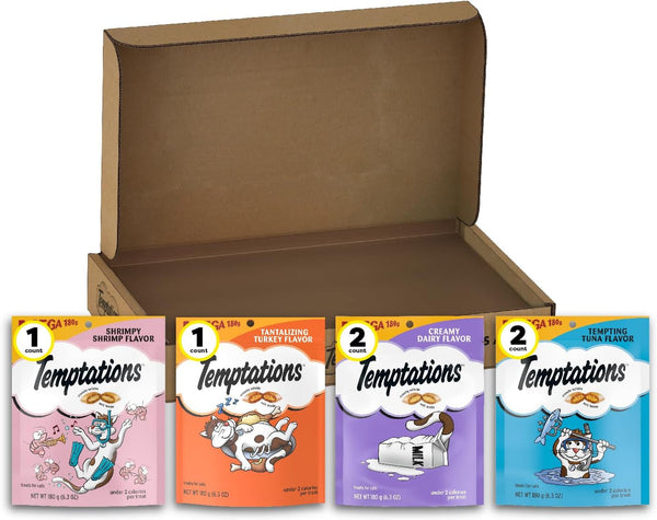 Temptations Classic Crunchy Cat Treats, Feline Favorites, 3 Oz, 4 Pack | under 2 Calories per Treat, 100% Complete & Balanced for Adults, Resealable Pouches, Use as Snack, Meal, or Food Topper14