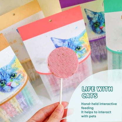 Lollipop Cat Treats, Freeze-Dried Lickable Snacks for Indoor Cats, Natural Soft Puree Wet Snacks Pops, Premium Cat Treats Lollipop Ideal for All Breeds and Ages Cats (Mixed (25 Pcs))6