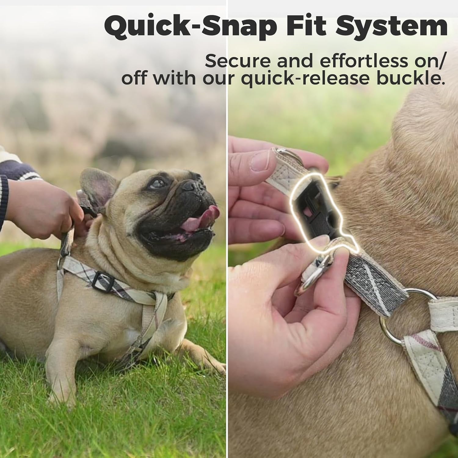 bingpet-dog-harness-collar-leash-set-adjustable-no-pull-escape-proof-small-dog-harness-classic-plaid-puppy-harness-and-leash-set-for-small-medium-large-dogs-training-easy-walk-runningbeige-s