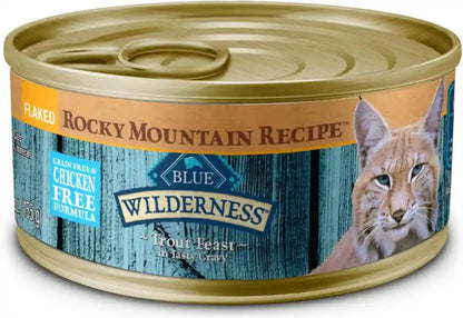 Blue Buffalo Wilderness Wild Delights High Protein Grain Free, Natural Adult Meaty Morsels Wet Cat Food, Chicken & Turkey, Chicken & Trout, Chicken & Salmon 3-Oz Cans (12 Count - 4 of Each Flavor)9
