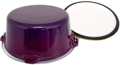 9 Quart Purple and Gold Enamel Coated Cast Iron Dutch Oven -  Cookware6