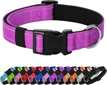 Reflective Dog Collar Padded with Soft Neoprene Breathable Quick Release Basic Dog Collars for Medium Dogs Purple Girl8