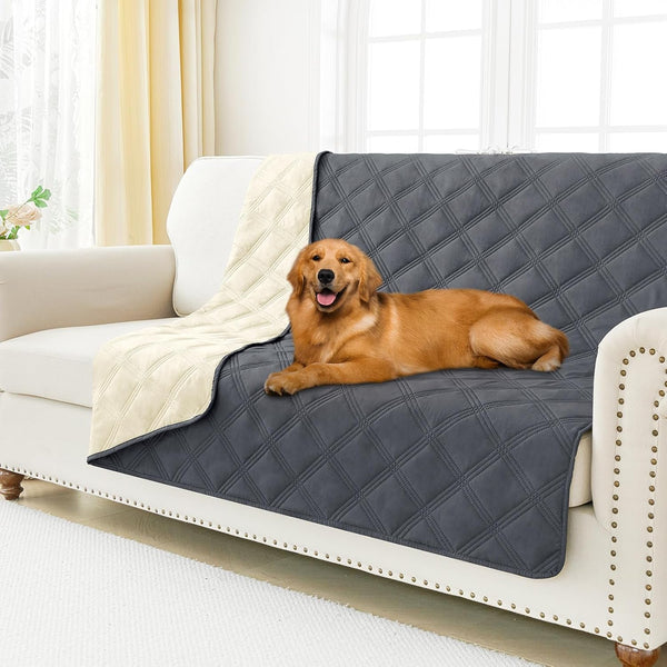 Smiry Waterproof Dog Bed Cover, Reversible Pet Blanket for Sofa Couch | Soft Washable Dog Blanket, Leakproof Couch Cover for Dogs Cats & Furniture Protection, 52X82, Grey/Dark Grey51