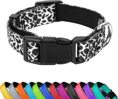 Reflective Dog Collar, Adjustable Soft Neoprene Padded,Teal,M | Breathable Nylon for Medium Dogs,Tear-Resistant Webbing,Chafe‑Free on Walks and Hikes,Metal D-Ring,Night Safety11