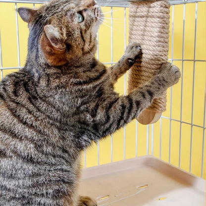 Cat Climbing Steps Scratching Tree - 2Pcs Scratching Steps Sisal Hemp Cage Shelf Ladder Pets Perch Furniture inside the Cage with Install Screws (S)8