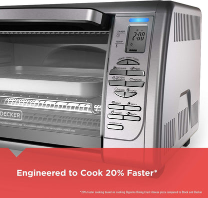 Black+Decker Countertop Convection Toaster Oven, 8 One-Touch Cooking Functions, Stainless Steel2