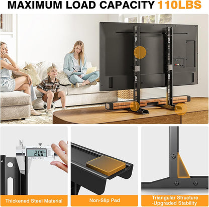 TAVR Universal Table Top TV Stand Mount, TV Legs for Most 20-75 Inch Tvs | Replacement TV Feet with Great Load-Bearing Holds up to 110 Lbs, TV Stands Base with Cable Management, Max VESA 800X600Mm2