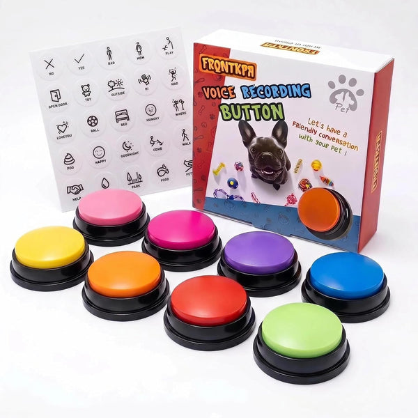 8 Color Voice Recording Button, Dog Buttons for Communication Pet Training Buzzer, 30 Second Record & Playback, Funny Gift for Study Office Home - 8 Color Packs1