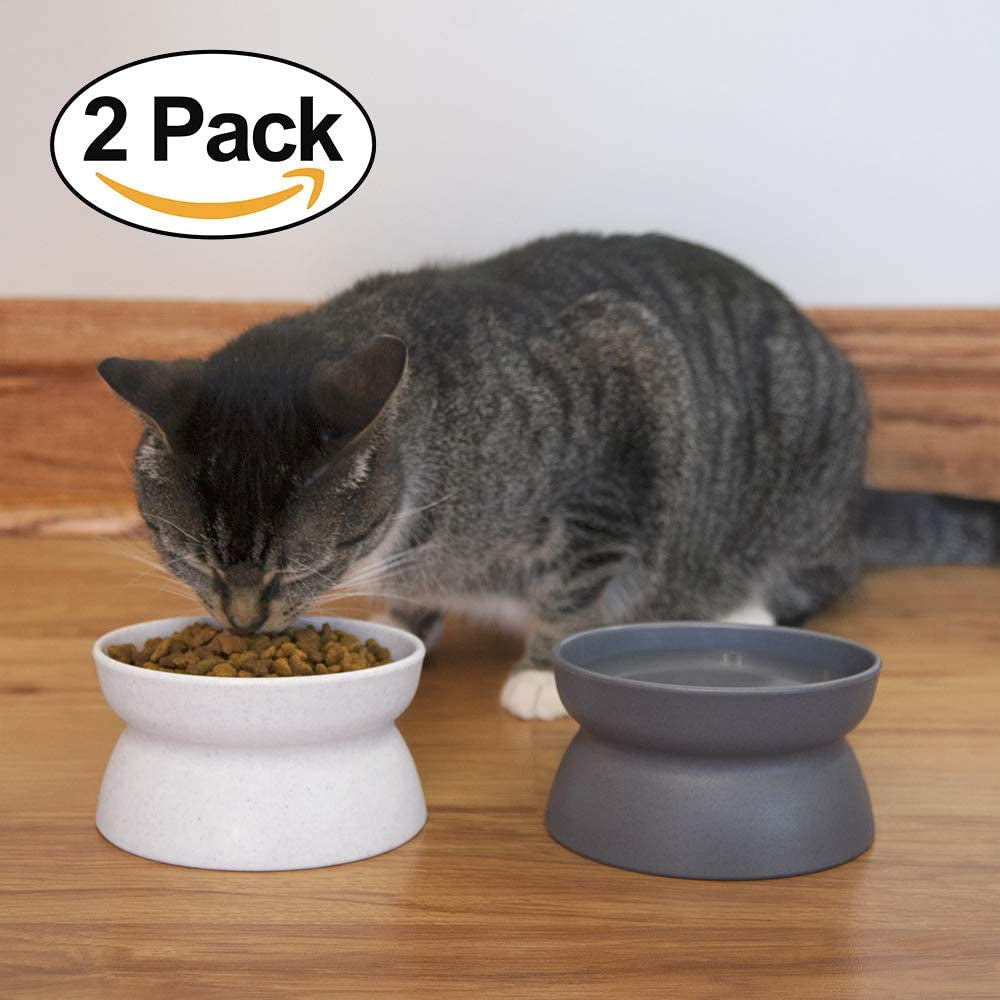 kitty-city-elevated-cat-bowls-set-of-2-whisker-friendly-raised-cat-food-water-dishes-modern-pedestal-design-dishwasher-safe-6-5-oz-each-white-gray