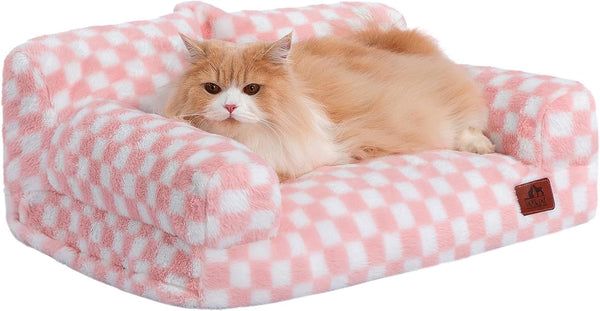 Hollypet Small Dog Large Cat Bed Puppy Couch Beds for Pets up to 25 Lbs | Fluffy Dog Cat Couch Plush Soft Warming Pets Beds with Machine Washable Cover and Non-Slip Bottom18