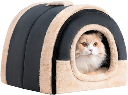 Hollypet Cat Bed Cave for Indoor Cats for Pets up to 15 Lbs, Pineapple | Warm Cat Bed Cats Cave Condo, Covered Kitty House with Removable Washable Cushion, Cozy Enclosed Pet Bed for Small Dogs12