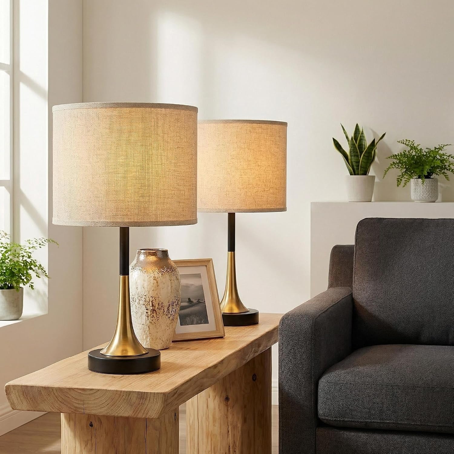 16-5-modern-table-lamps-set-of-2-with-gold-metal-base-and-linen-shade-mid-century-bedside-nightstand-lamps-for-living-room-and-bedroombulb-not-included