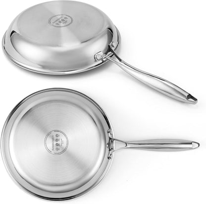 Tri-Ply Stainless Steel Frying Pan 10 Inch，Non-Toxic PFAS, PFOA & PTFE Free, Compatible with All Cooktops & Induction Safe, Oven Safe Pan for Searing & Sautéing5