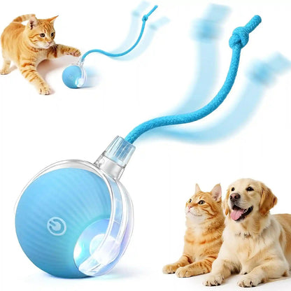 Smart Interactive Automatic Electric Rolling Moving Rechargeable Motion Activated Self Play Electronic Stimulation Chase Teaser Ball Toy with Rope for Indoor Bored Adult Cat and Dog, Red9