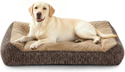 JOEJOY XL Orthopedic Dog Bed for Large Dogs, Extra Thick Foam Pet Bed Sofa | Bolster Sides, Large Sized Dog Couch Bed with Removable Washable Cover, Non-Slip Bottom, Grey (42"X30")10