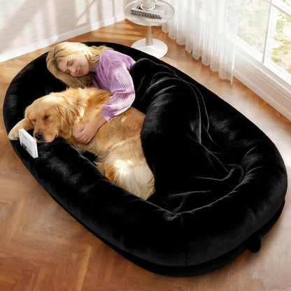 Murago Human Dog Bed for Adults, 71"X43"X10", Light Grey | Long Human Size Dog Bed, Removable Cover, Orthopedic Design10