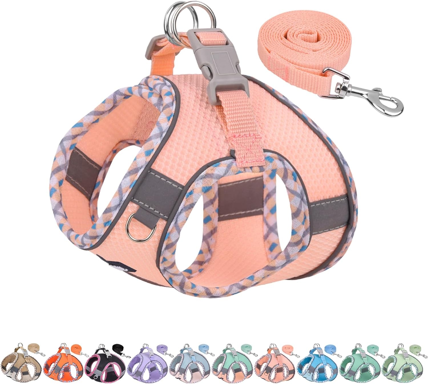 aiitle-tiny-dog-harness-lightweight-mesh-step-in-vest-for-puppy-reflective-escape-proof-design-with-high-stick-magic-tape-indoor-outdoor-use-for-chihuahua-maltese-shih-tzubrown-beige-xxxs