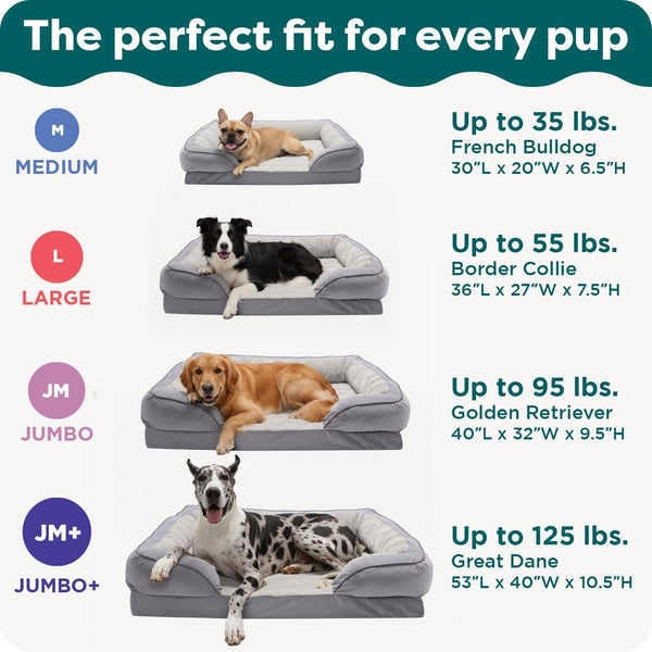 Furhaven Cooling Gel Dog Bed for Large Dogs, Perfect Comfort Sofa Bed with Cool Gel-Top Foam with a Solid Orthopedic Foam Base for Joint Support, Washable Cover, Jumbo XL, Plush & Velvet, Granite Gray6