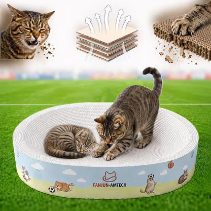 Soccer Cat Scratcher Bed, No-Mess Cat Scratching Pad, No Shed Cat Beds and Scratch Pad for Cats, Plant Fiber Mess Free Cat Scratch Furniture Protector, Stop Cats Eating Paper Craps10
