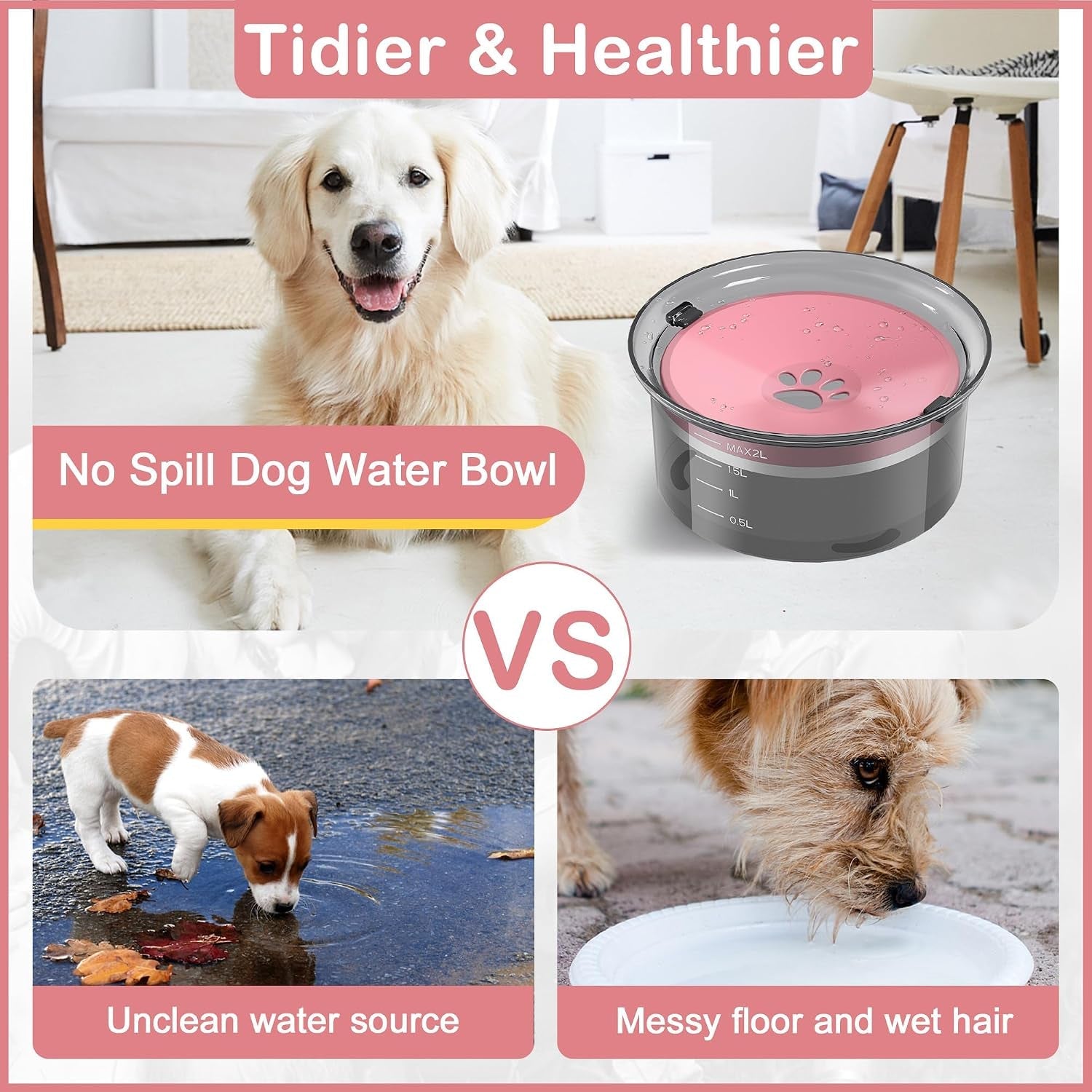 2l-dog-water-bowl-large-capacity-slow-water-feeder-no-spill-dog-bowl-splash-proof-pet-water-dispenser-vehicle-carried-travel-water-floating-bowl-for-dogs-cats-pets-pink