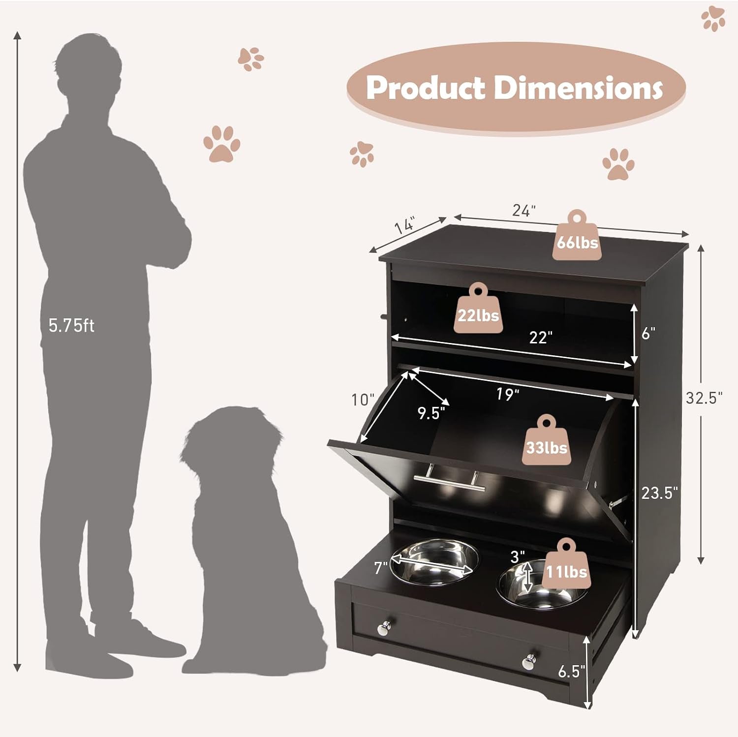 dog-food-cabinet-feeding-station-with-2-raised-bowls-pull-out-elevated-dog-bowl-storage-3-hangers-pet-feeder-toy-leashes-organizer-brown