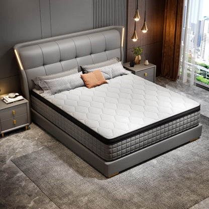 12-Inch Twin Mattress,Memory Foam and Spring Hybrid Mattress, Medium Firmness, Lumbar Support, Suitable for Home Bedrooms and Hotels, Boxed, with Pressure Relief and Sound Insulation Features8
